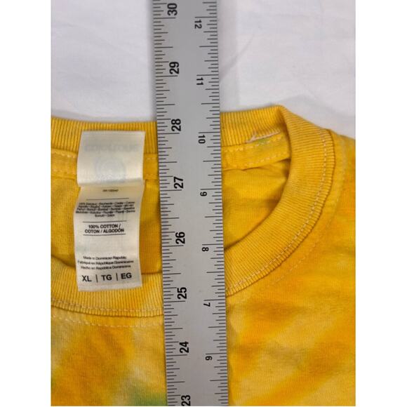 Men's Colortone Hip HAPPENS T-shirt XL Yellow Multi-color Tie Dye - Picture 6 of 12